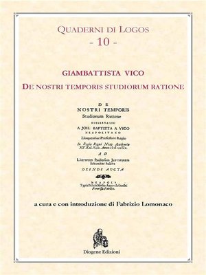 cover image of De nostri temporis studiorum ratione